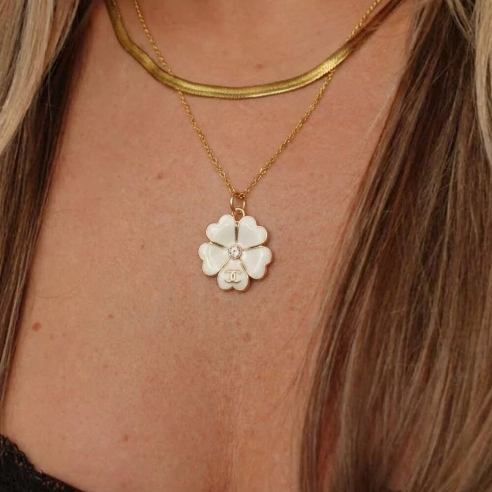 ✨ Vintage CHANEL Floral Upcycled Necklace: BOGO Sale! ✨